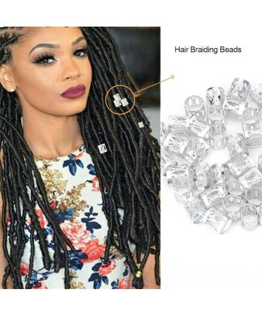 Hair Beads Hair Extension Link Beads Hair Jewelry Beads Hair Braid Cuff Adjustable Metal Hair Braid Beads Rings Cuff Hair Beauty Decoration Tools Accessories for DIY Hair Braiding (Silver 50g) - Buy Online on GoSupps.com