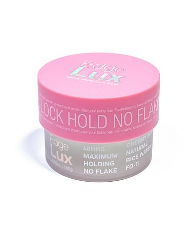 Lux Collection Edge Lux Edge Control Wax 48 Hour Maximum Hold No Flaking Natural Ingredients Scented Conditioning Styling Hair Gel Tamer (3.53 Ounce (Pack of 1)  Cherry) Cherry 3.53 Ounce (Pack of 1)