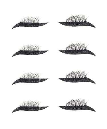 POPETPOP 12 Pairs False Eyelashes Eye Makeup Sticker Stickers Stick on Liner and Lashes Eyelash Sticker Miss