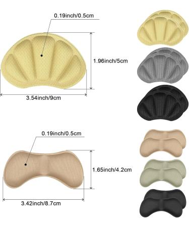 6 Pairs Heel Cushions for Loose Shoes - Anti-Slip Inserts Heel Holders & Protection in Schwarz & Grau - Buy Online on GoSupps.com