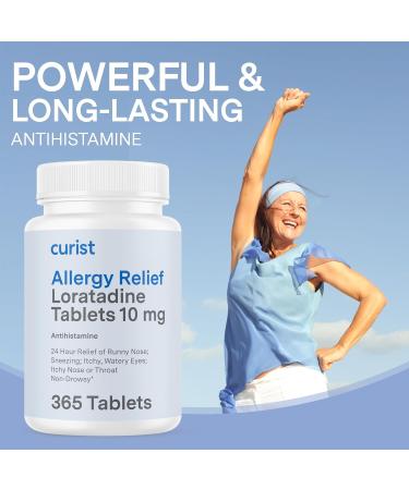 Curist Loratadine 10mg - 365 Count Non-Drowsy Allergy Relief Tablets | 24-Hour Antihistamine for Runny Nose Itchy Eyes & Sneezing - Best Allergy Medicine for Adults - Buy Online on GoSupps.com