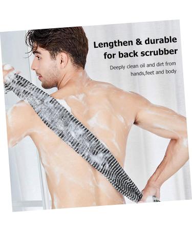 Silicone Body Brush Bath Towel Set - 2Pcs Pull Back Strip Scrubber for Adults | 100x25cm - Buy Online on GoSupps.com