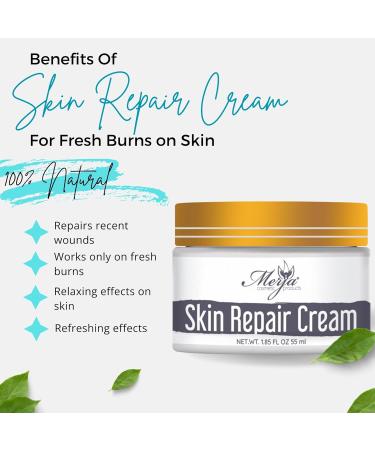 Merja Herbs Natural Burn Repair Cream with essential oils - Skin Repair & Burn Relief cream - Soothing Natural cream - 55ml 1.86oz (Pack of 2) 3.72 Fl Oz (Pack of 1) - Buy Online on GoSupps.com
