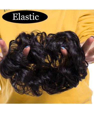 Dark Brown Updo Hairpiece Scrunchie 35g | Ribbon Ponytail Extensions Wavy Curly Messy Bun Chignon | Hair Piece for Stylish Looks - Buy Online on GoSupps.com