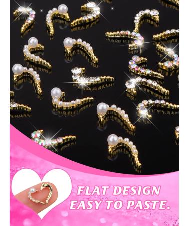 30-Piece Nail Art Rhinestones - Ebanku 3D Heart Charms for DIY Nail Decoration | Manicure Jewelry for Women & Girls - Buy Online on GoSupps.com