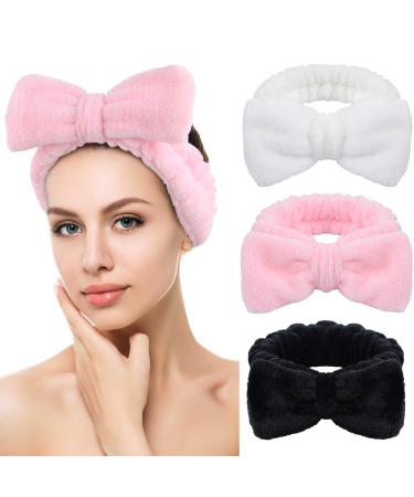 SINLAND Cute Hair Bands Spa Headband for Washing Face Makeup Headband For Women 3Pack assorted2