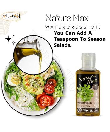 Nature Max Watercress Oil Natural Cold Pressed (1.7 oz / 50 ml) Roquette Rucola Arugula Rugula Cress Non Gmo Pure Herbal Cooking & Hair & Skin & Body - Buy Online on GoSupps.com