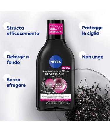  NIVEA NIVEA Micellair Professional Two-Phase Micellar Water Skin Breathe Biphasic Makeup Remover with Black Tea Extract for Face and Eyes Waterproof Makeup - 3 x 400ml Bottles - Buy Online on GoSupps.com