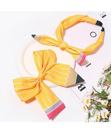 Back to School Headbands for Teachers Yellow Pencil Headbands & Pencil Bow Hair Clips Cute Hair Band School Hair Accessories for Girls Women Back to School Outfits Teacher Appreciation Gifts - Buy Online on GoSupps.com