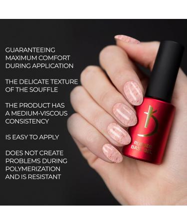 K Professional Rubber Base Gel - Pink Powder - 7ml UV Nail Polish Base Coat for Gel N gel - Perfect for Gellack and Nail Art - Buy Online on GoSupps.com
