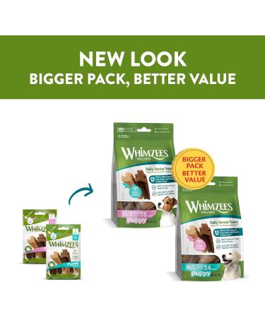WHIMZEES Puppy Stix Natural and Grain Free Dog Chews Puppy Dental Sticks 28 Pieces Size XS/S 28 g (Pack of 1) Extra Small to Small Breed (2-9kg) - Buy Online on GoSupps.com