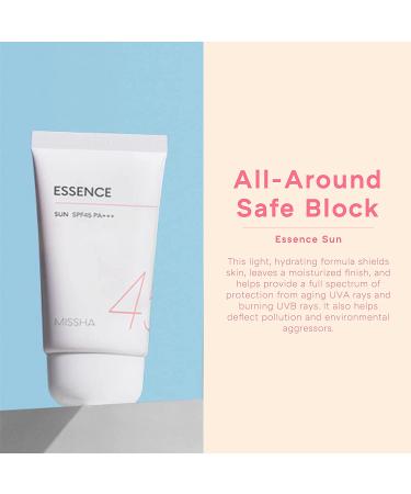 Missha All Around Safe Block Essence Sun SPF45/PA+++ - Ultimate Protection for Skin - Buy Online on GoSupps.com