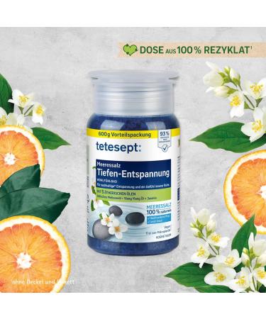 Teteseept Meeressalz Depth Tension Bath - Soothing Bath Additive with 5 Essential Oils & Natural Sea Salt | 4 x 600g for Inner Peace - International Shipping - Buy Online on GoSupps.com