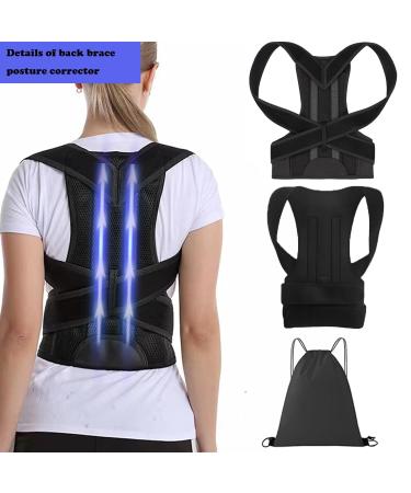 Back Brace Posture Corrector for Men and Women - Adjustable & Breathable Posture Straightener with Carrying Bag Workout or Working Pain Relief for Back Shoulders and Neck (X-Large) - Buy Online on GoSupps.com