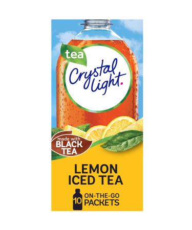 Crystal Light Lemon Iced Tea Naturally Flavored Powdered Drink Mix (60 Ct Multipack, 6 Boxes Of 10 Ct On-The-Go-Packets) Sugar-Free Lemon Iced Tea 10 Count (Pack of 6)
