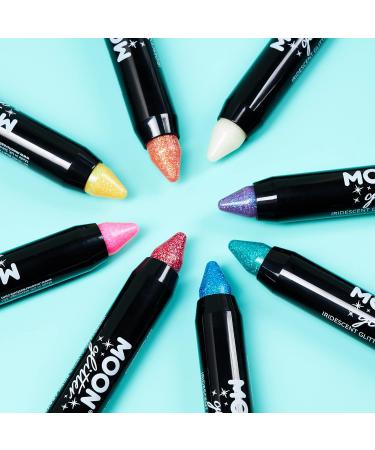 Moon Glitter Body Crayon Pens - Iridescent Glitter Set of 8 Colors | 3.5g Each - Perfect for International Shipping - Buy Online on GoSupps.com