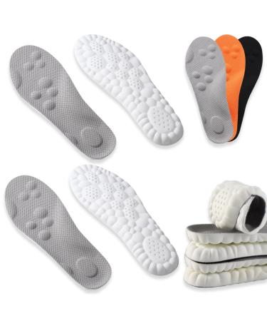 Accurateg Revolutionary Orthopedic Insole Accurate Insoles Ultra Comfort Insoles - Cloud 4D Insoles 4D Memory Foam Shock Absorption Cloud Insoles for Women Men (2Pairs-Gray 9-10) 2pairs-gray 9-10