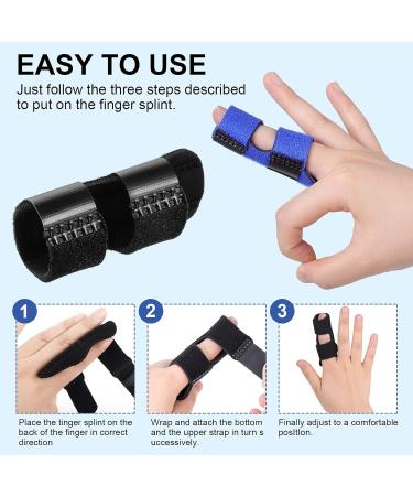 Altcompluser Finger Rail Support Set - 3-Piece Stabilizer for Broken Fingers Arthritis & Tendinitis | Black/Blue/Red - Buy Online on GoSupps.com