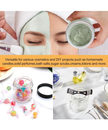 4oz Glass Clear Cosmetic Jars with Black Lids Empty Small Glass Jars with Inner Liners Round Travel Sample Container for Cream Lotion Ointments Candle Making Set of 25 - Buy Online on GoSupps.com