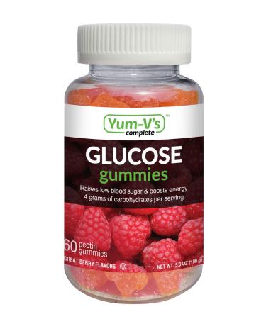 YumVs Complete Glucose Gummies  Raspberry Flavor  (60 Ct)  Chewable Nutritional Supplement for Men and Women  Vegan  Gluten Free  Kosher  Halal   Raspberry 60 Count (Pack of 1)