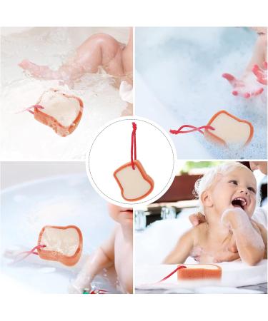 Cartoon Bread Shaped Kids Bath Sponge - Light Yellow 21X7.5CM - Buy Online on GoSupps.com