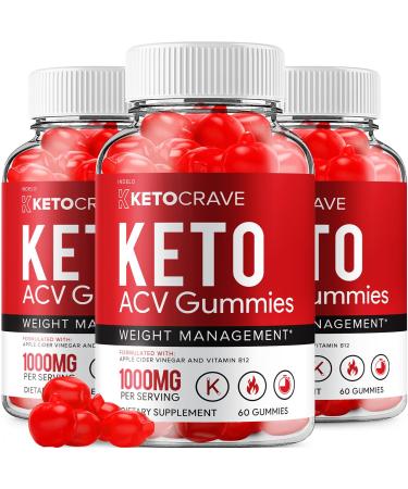 (3 Pack) Crave Keto ACV Gummies - Advanced Formula Crave Keto Plus ACV Weight Management Gummies Apple Cider Vinegar Crave ACV Gummies Dietary Supplement Reviews Men Women (180 Gummies)