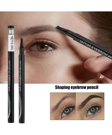 4 Tip Eye Brow Pencils | Long-Lasting and Waterproof Eye Brow Contouring Eyebrow Contouring Supplies for Working Home Traveling Dating Gathering 5# light gray - Buy Online on GoSupps.com