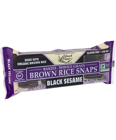 Edward & Sons Whole Grain Brown Rice Snaps with Black Sesame - 3.5 oz (100g) | Healthy Snack - Buy Online on GoSupps.com