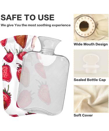 Large Strawberries Hot Water Bottle with Cover 2L Pain Relief & Heat Therapy | Perfect for Back Pain & Cold Therapy - Buy Online on GoSupps.com