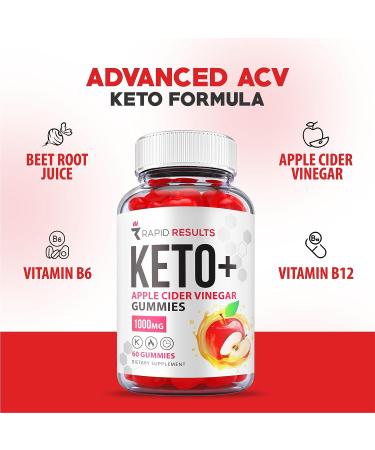Rapid Results Keto ACV Gummies - Vegan Non GMO Formula with Apple Cider Vinegar for Weight Loss (60 Gummies) - Buy Online on GoSupps.com