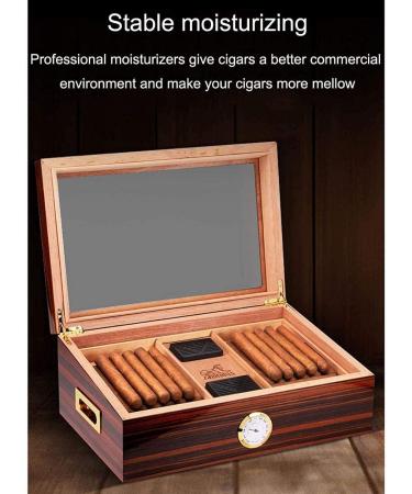 Cigars Humidors Cigar Box Detachable Hygrometer Stable Cigar Storage Box Desktop Cigar Storage Cabinet Decobox - Buy Online on GoSupps.com