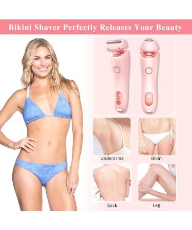 Buy IPX7 Waterproof Bikini Trimmer for Women | 2-in-1 Electric Razors for Pubic Hair Legs & Underarms - Rose Red - Buy Online on GoSupps.com