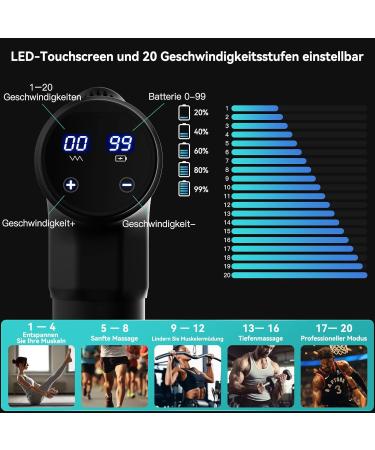 Aerlang Massage Gun EM8-Dunkles Black Deep Tissue Muscle Massager Perfect Gift for Men & Women Includes Carrying Bag Ideal Christmas Gift - Buy Online on GoSupps.com