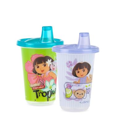 Nuby Wash or Toss Dora The Explorer Reusable Cups & Lids, 10 oz - 6 Count - Buy Online on GoSupps.com