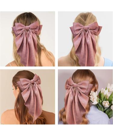 Big Bow Hair Clips Green Hair Bow Bow Hair for Women Long Ribbon Hair Pins Accessories for Party Hair Accessories Soft Hairpin for Women Girls Barrettes Hair Accessories christmas gifts for wl (Pink) - Buy Online on GoSupps.com