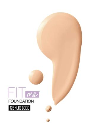 Maybelline Fit Me Dewy + Smooth Foundation 125 Nude Beige 1oz - Flawless Finish - Buy Online on GoSupps.com