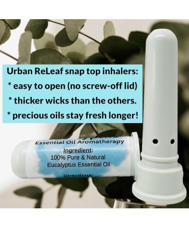 Urban ReLeaf Eucalyptus Essential Oil Nasal Inhalers - Set of 2 | Pure Australian Myrtaceae Oil | Alcohol-Free Pocket Size Easy Open - Made in USA - Buy Online on GoSupps.com