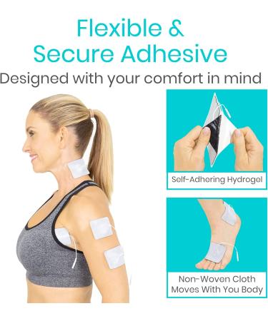 Vive Tens Unit Replacement Pads - 40 Pack Reusable Electrode Pads for Muscle Stimulation & Electrotherapy - Fits Most Devices - Buy Online on GoSupps.com