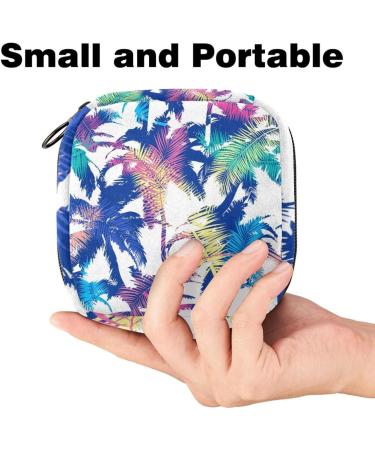Shop Colorful Exotic Palm Portable Period Pocket Bag for Women & Teen Girls - Stylish Menstrual Cup Storage - Buy Online on GoSupps.com