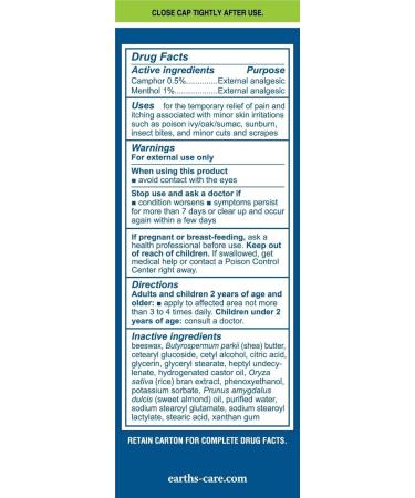 Earth's Care Anti Itch Cream - Steroid Free Soothes Sunburns & Itchy Skin 2.4 OZ (2 Tubes) - International Shipping Available - Buy Online on GoSupps.com