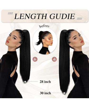 Sofeiyan 60cm Darkest Brown Ponytail Hair Extension - Soft Synthetic Braid for Women - Buy Online on GoSupps.com