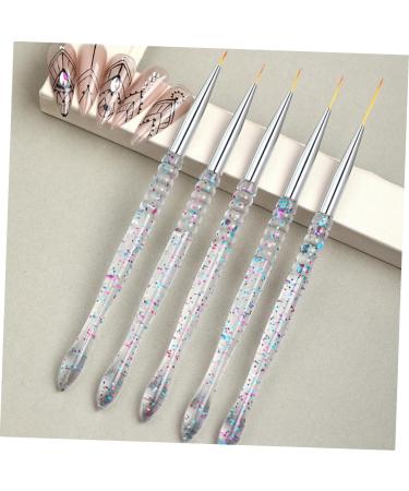 Mikinona 2sets Nail Art Drawing Pen Manicure Tools Professional Nail Art Supply Eyeliner Pens Nails Kit Wire Pulling Tools Nails Gel Transparent Handle Brush Sequins - Buy Online on GoSupps.com