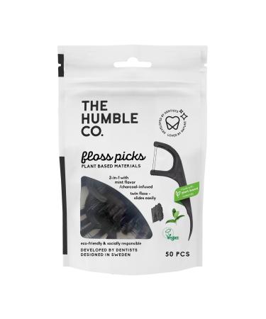 The Humble Co. Plant Based Floss Picks | Charcoal | Eco-Friendly Vegan for Your Everyday Oral Care - Dentist Approved - Removes Plaque and Gives a Fresh Feel (1 x 50p) Charcoal 50 Count (Pack of 1) - Buy Online on GoSupps.com