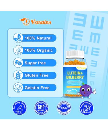 20mg Lutein & Zeaxanthin Gummies with Bilberry Astaxanthin Omega 3 Vitamin C E - Sugar Free Eye Health Supplement for Adults & Kids - Dry Eye Relief Vision Clarity Macular Support Mango 60 Count (Pack of 2) - Buy Online on GoSupps.com