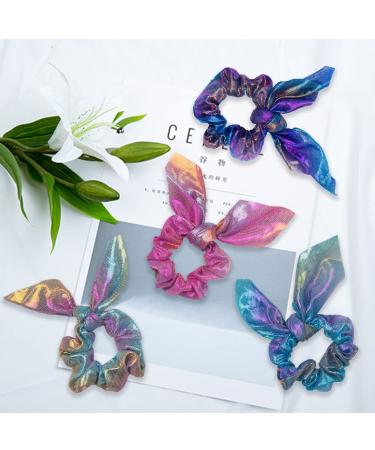 12 Pieces Rabbit Ear Hair Scrunchies for Women, Girls, Kids - Bow Knot Hair Ties Ponytail Holders - Buy Online on GoSupps.com