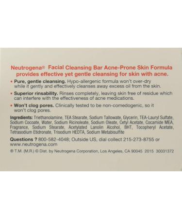 Neutrogena Acne Prone Skin Facial Bar 3.50 oz - Pack of 12 | Shop Internationally for Clear Skin - Buy Online on GoSupps.com