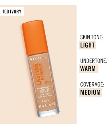 Rimmel Lasting Radiance 100 Ivory 30 ml - Long-Lasting Foundation - Buy Online on GoSupps.com