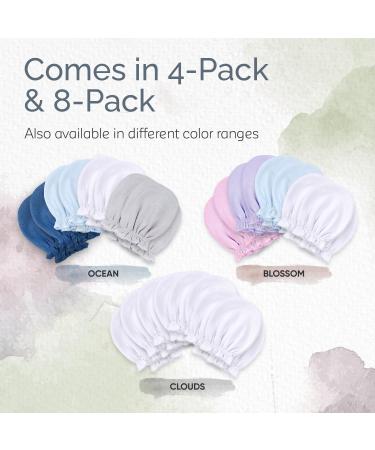 Kiddycare Organic No Scratch Mittens 8-Pack for Newborns - Soft, Warm Baby Gloves Essential for Newborn Care - Ocean Solid Colors - Buy Online on GoSupps.com