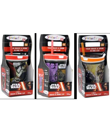 Snackeez Jr - 2-In-1 Snack & Drink Cup Combo With Lid And Straw Clever Design As seen on tv Star Wars 7 Movie Complete Collection