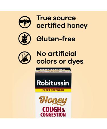 Robitussin Extra Strength Honey Cough & Congestion Syrup 115 mL 115 ml (Pack of 1) - Buy Online on GoSupps.com